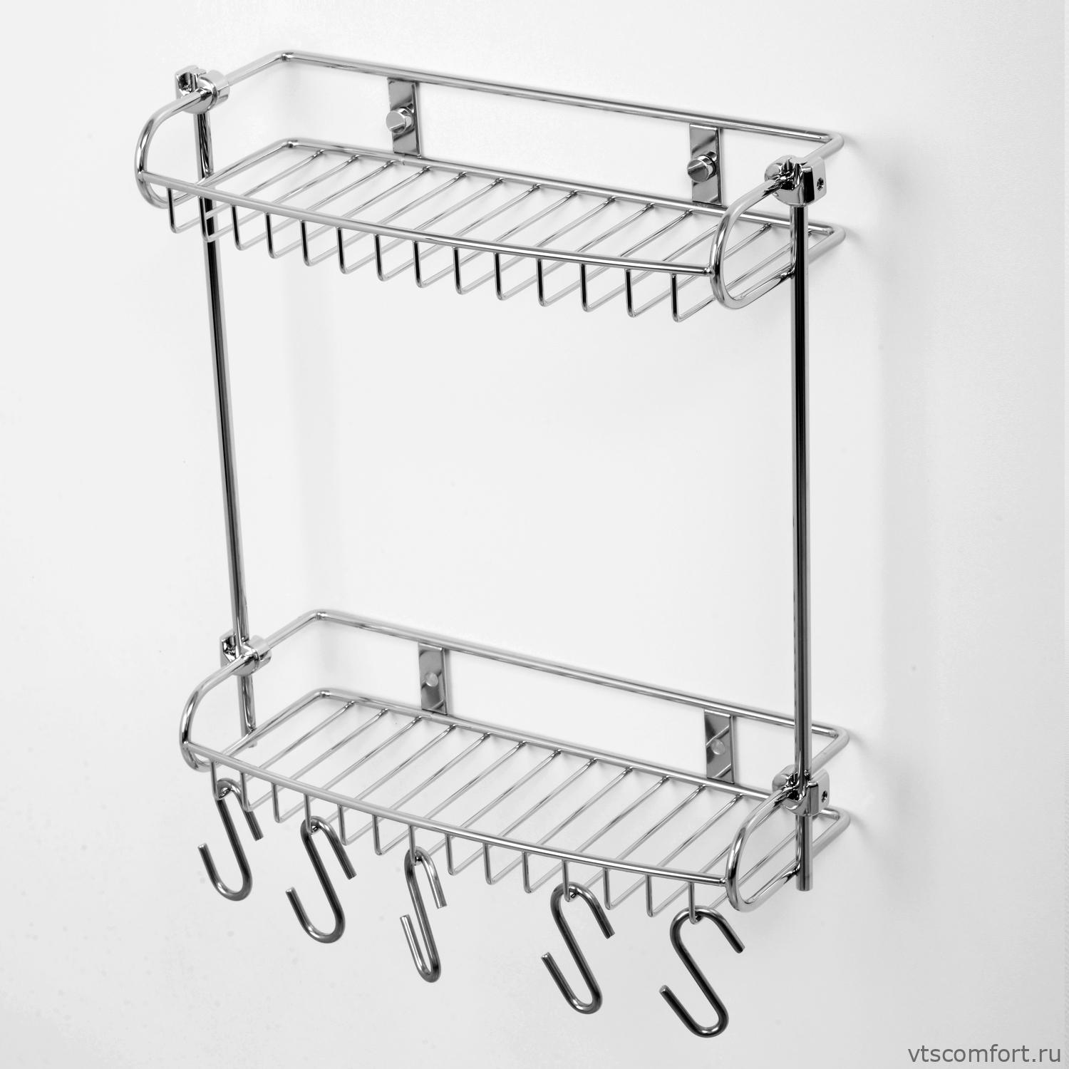 Фото WasserKraft K-1422 Полка металлическая двойная Изображение WasserKraft K-1422 Полка металлическая двойная