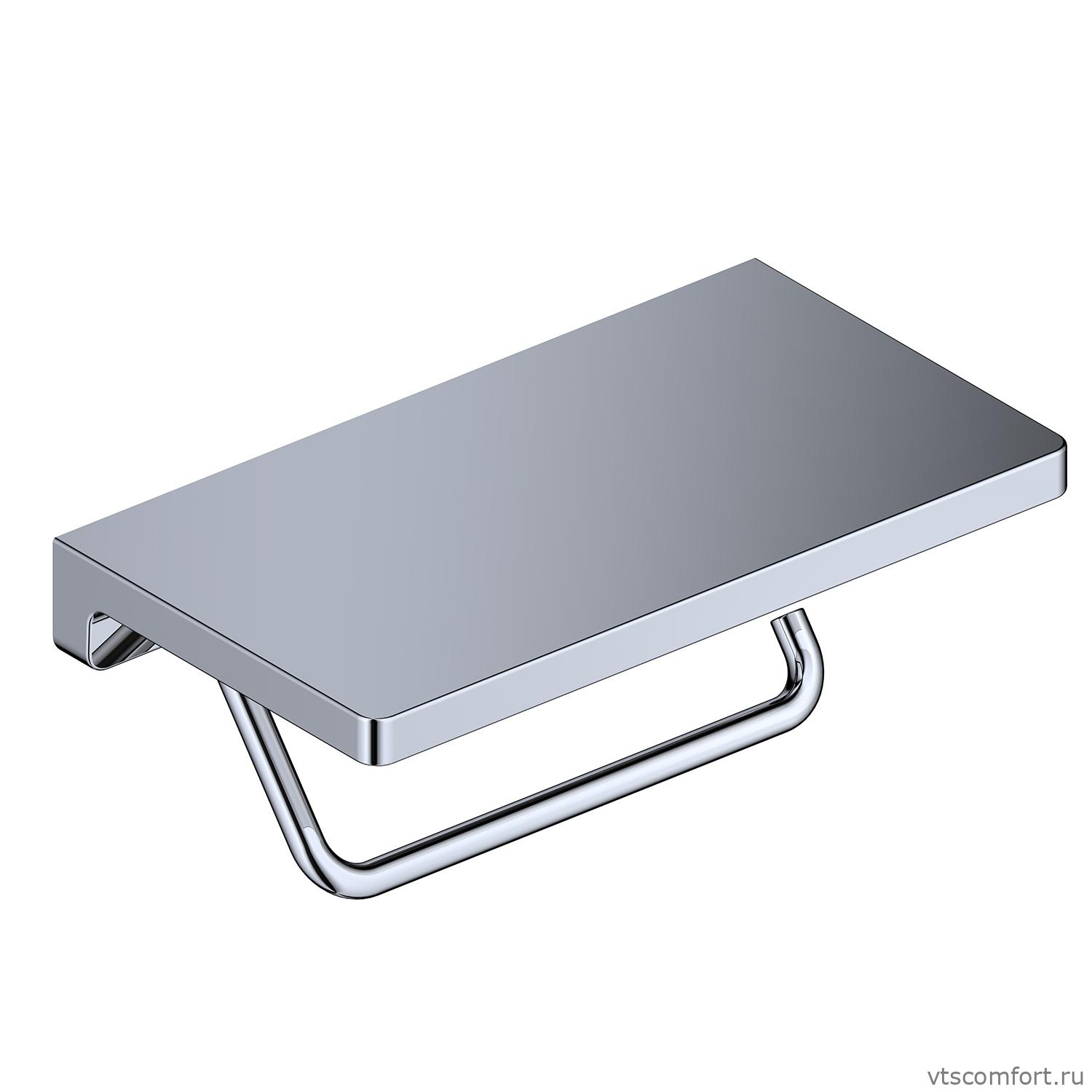 Фото WasserKraft K-1425 Держатель туалетной бумаги с полочкой для телефона Изображение WasserKraft K-1425 Держатель туалетной бумаги с полочкой для телефона