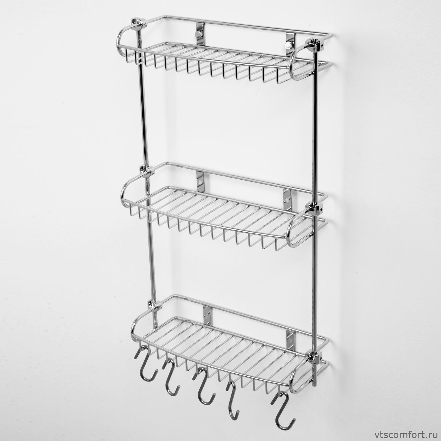 Фото WasserKraft K-1433 Полка металлическая тройная Изображение WasserKraft K-1433 Полка металлическая тройная