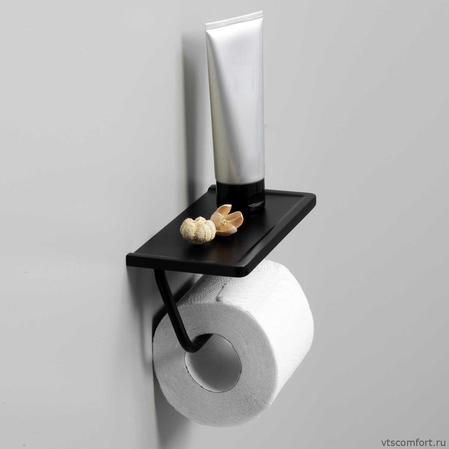 Фото WasserKraft K-1525 Держатель туалетной бумаги с полочкой для телефона Изображение WasserKraft K-1525 Держатель туалетной бумаги с полочкой для телефона