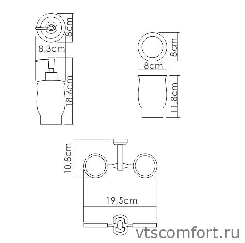 Фото WasserKraft K-24189 Держатель стакана и дозатора Изображение WasserKraft K-24189 Держатель стакана и дозатора