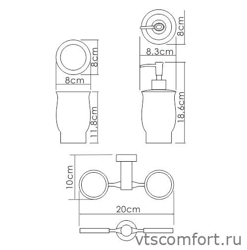 Фото WasserKraft K-24289 Держатель стакана и дозатора Изображение WasserKraft K-24289 Держатель стакана и дозатора