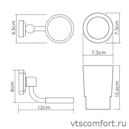 Фото WasserKraft K-28128 Подстаканник одинарный Изображение WasserKraft K-28128 Подстаканник одинарный