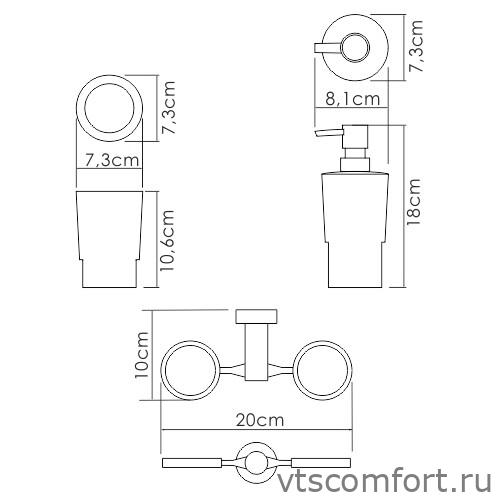 Фото WasserKraft K-28289 Держатель стакана и дозатора Изображение WasserKraft K-28289 Держатель стакана и дозатора