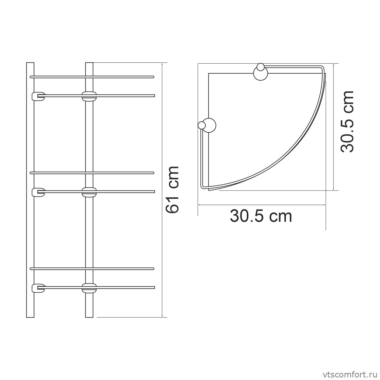 Фото WasserKraft K-3133WHITE Полка стеклянная тройная Изображение WasserKraft K-3133WHITE Полка стеклянная тройная
