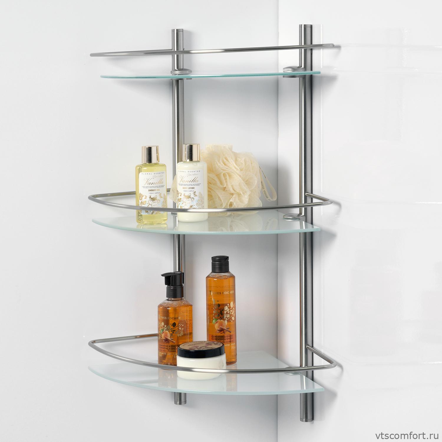 Фото WasserKraft K-3733 Полка стеклянная тройная Изображение WasserKraft K-3733 Полка стеклянная тройная