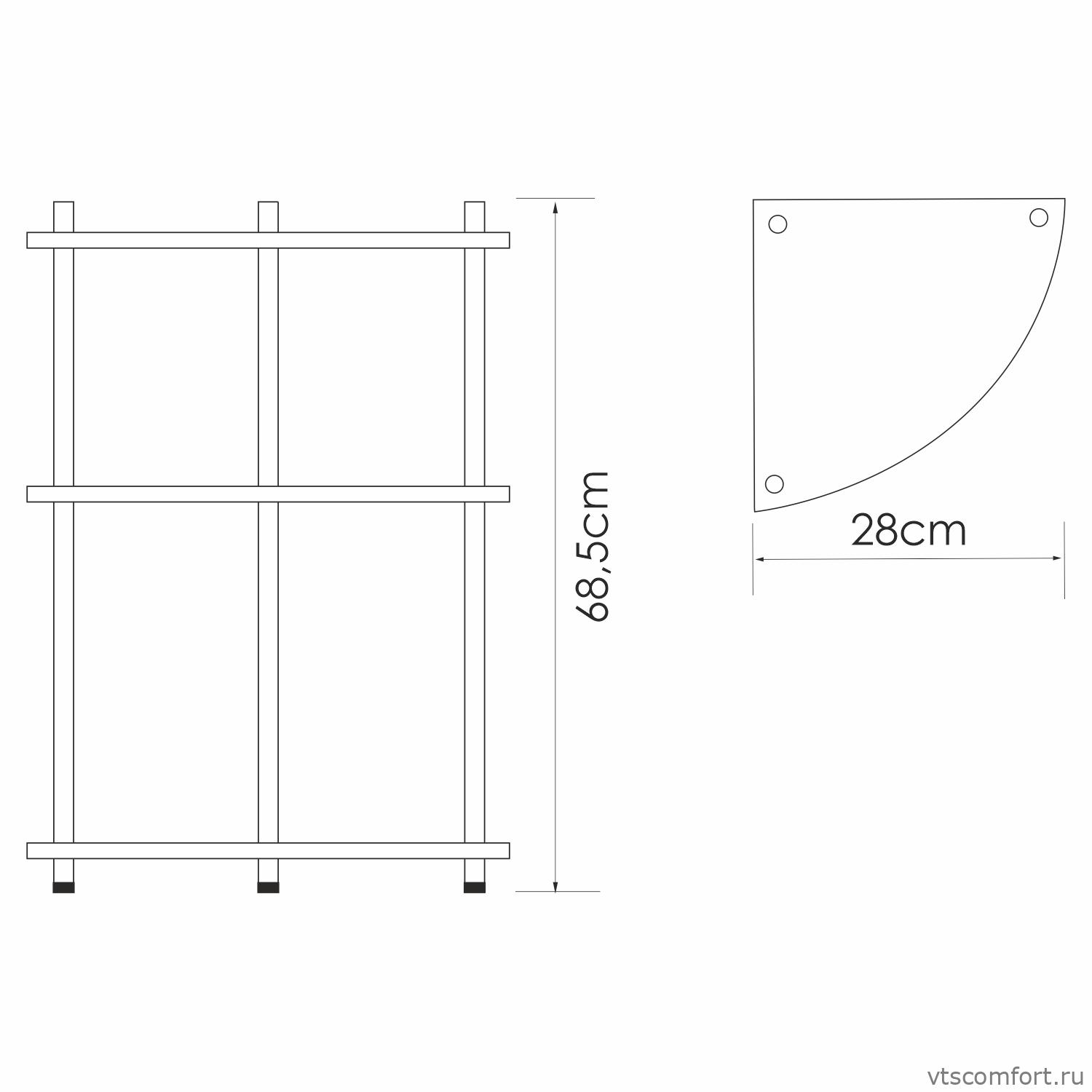 Фото WasserKraft K-4133 Напольная тройная полка Изображение WasserKraft K-4133 Напольная тройная полка