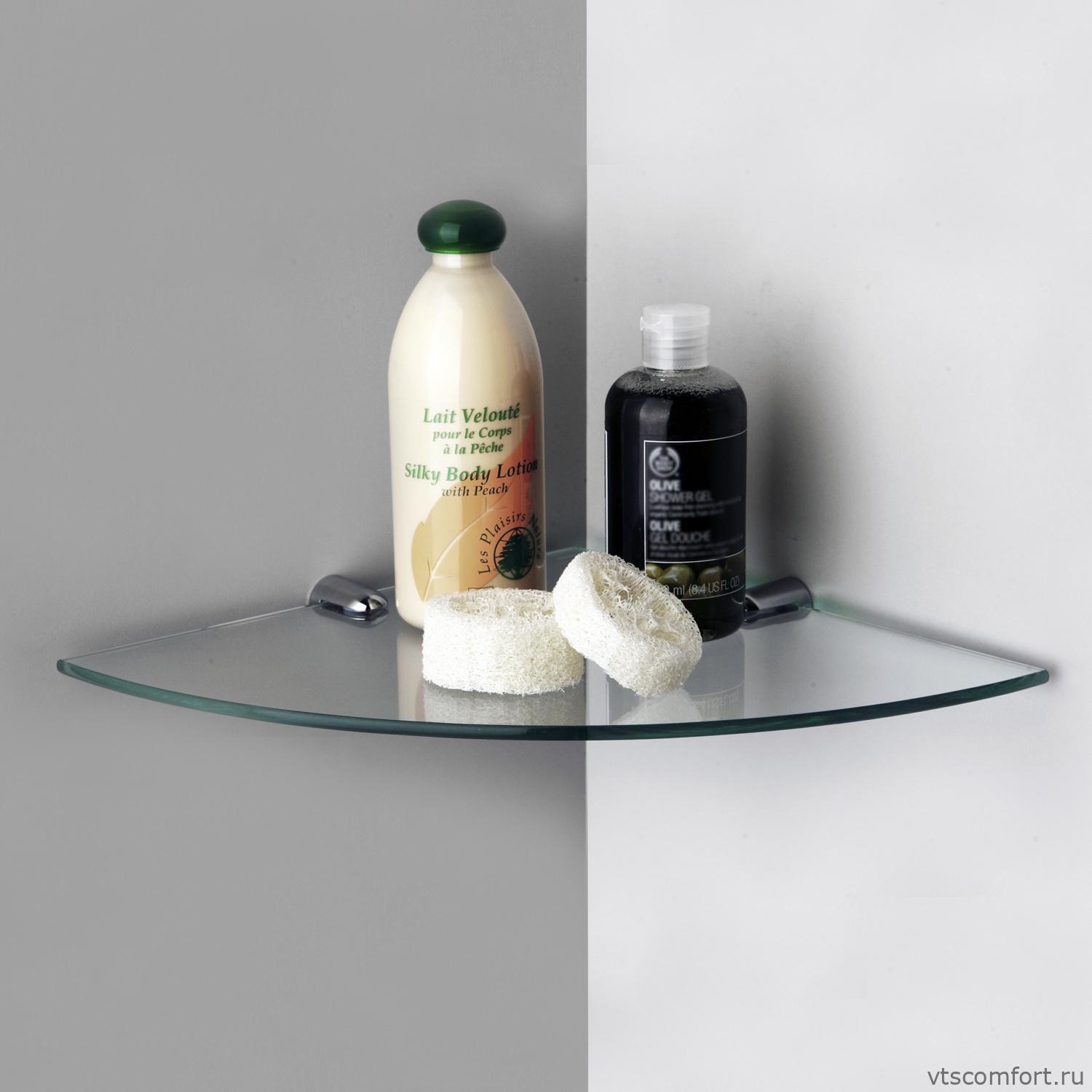 Фото WasserKraft K-533 Полка стеклянная угловая Изображение WasserKraft K-533 Полка стеклянная угловая