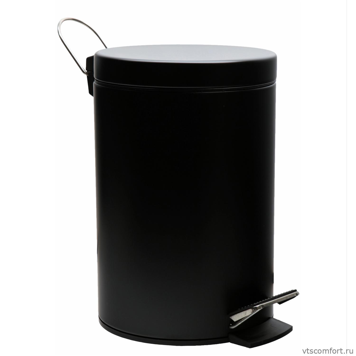 Фото WasserKraft K-635BLACK Ведро для мусора с педалью 5 литров черное Изображение WasserKraft K-635BLACK Ведро для мусора с педалью 5 литров черное