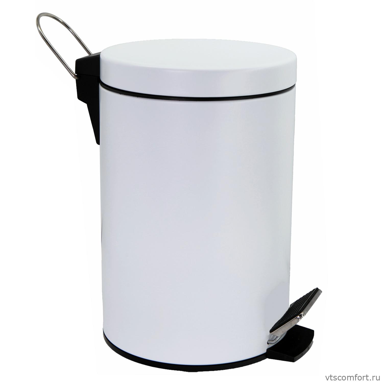 Фото WasserKraft K-635WHITE Ведро для мусора с педалью 5 литров белое Изображение WasserKraft K-635WHITE Ведро для мусора с педалью 5 литров белое