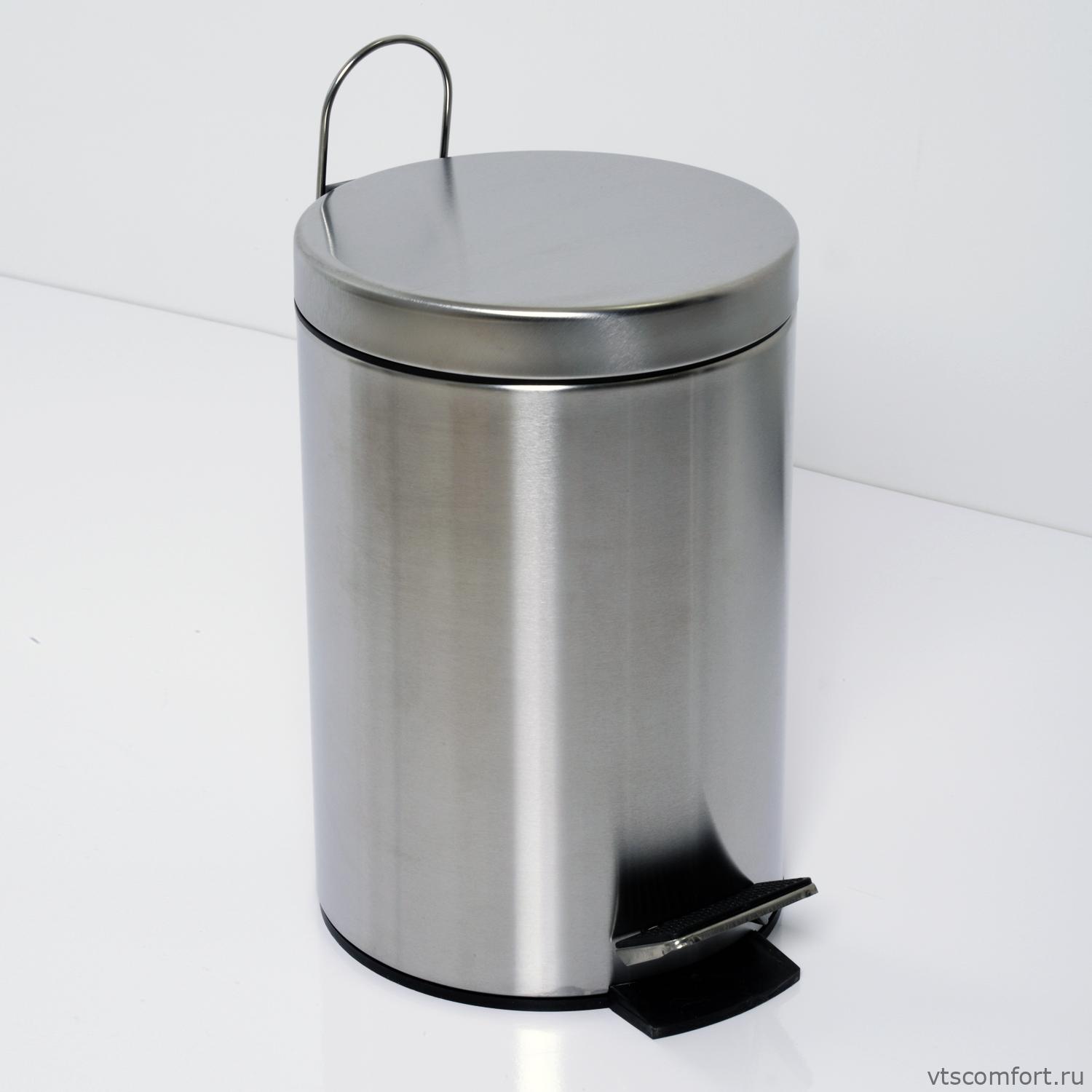 Фото WasserKraft K-665 Ведро для мусора с педалью 5 литров матовое Изображение WasserKraft K-665 Ведро для мусора с педалью 5 литров матовое
