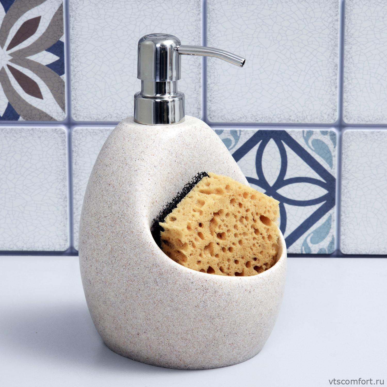 Фото WasserKraft K-8099 Дозатор с емкостью для губки Изображение WasserKraft K-8099 Дозатор с емкостью для губки