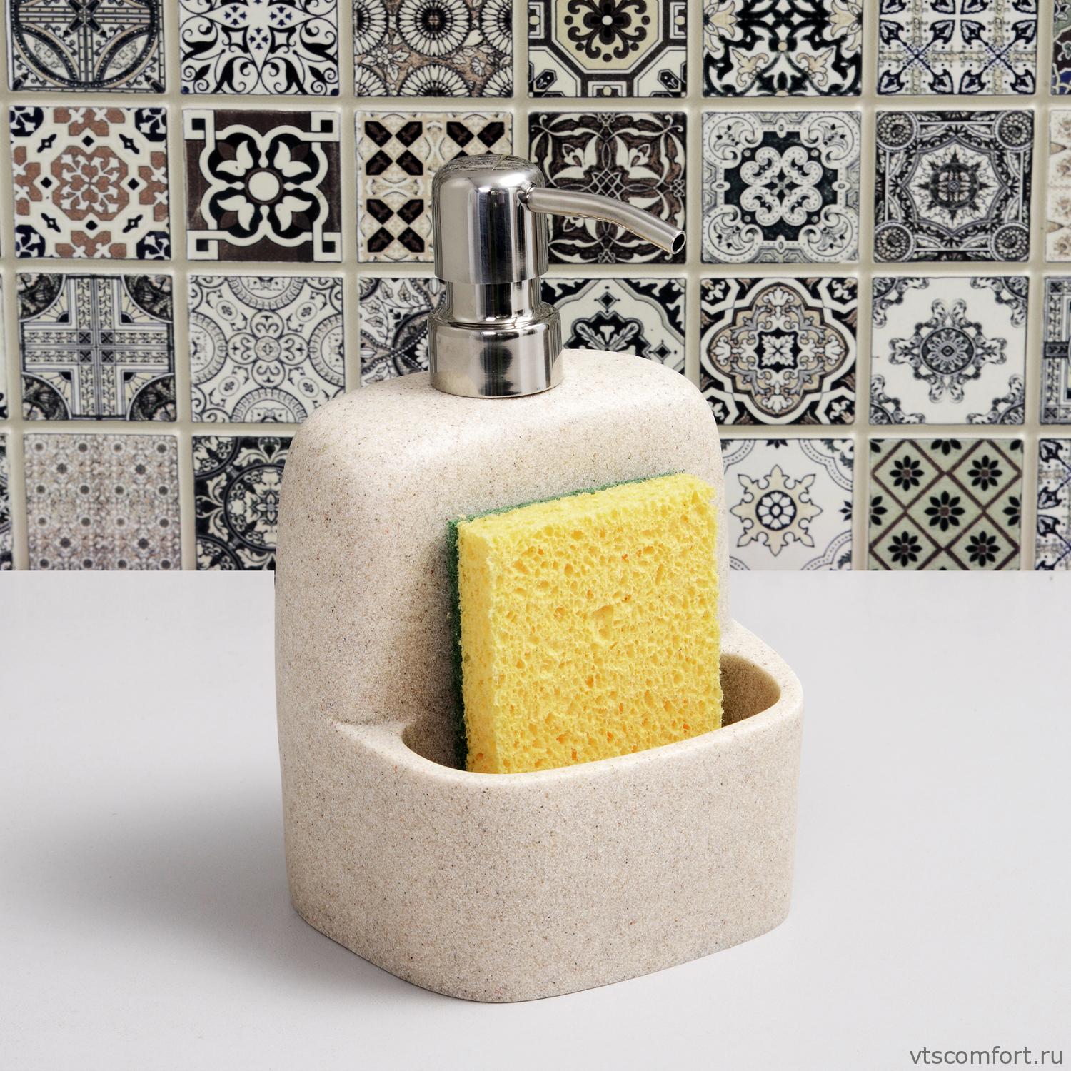 Фото WasserKraft K-8499 Дозатор с емкостью для губки Изображение WasserKraft K-8499 Дозатор с емкостью для губки