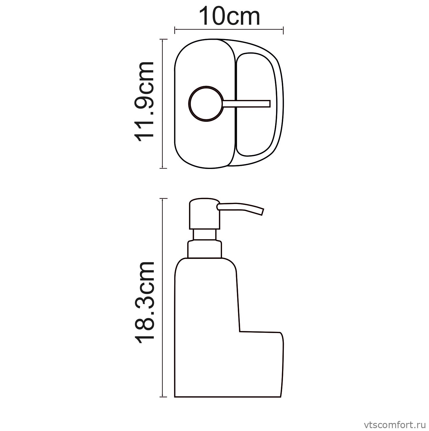 Фото WasserKraft K-8499BLACK Дозатор с емкостью для губки Изображение WasserKraft K-8499BLACK Дозатор с емкостью для губки