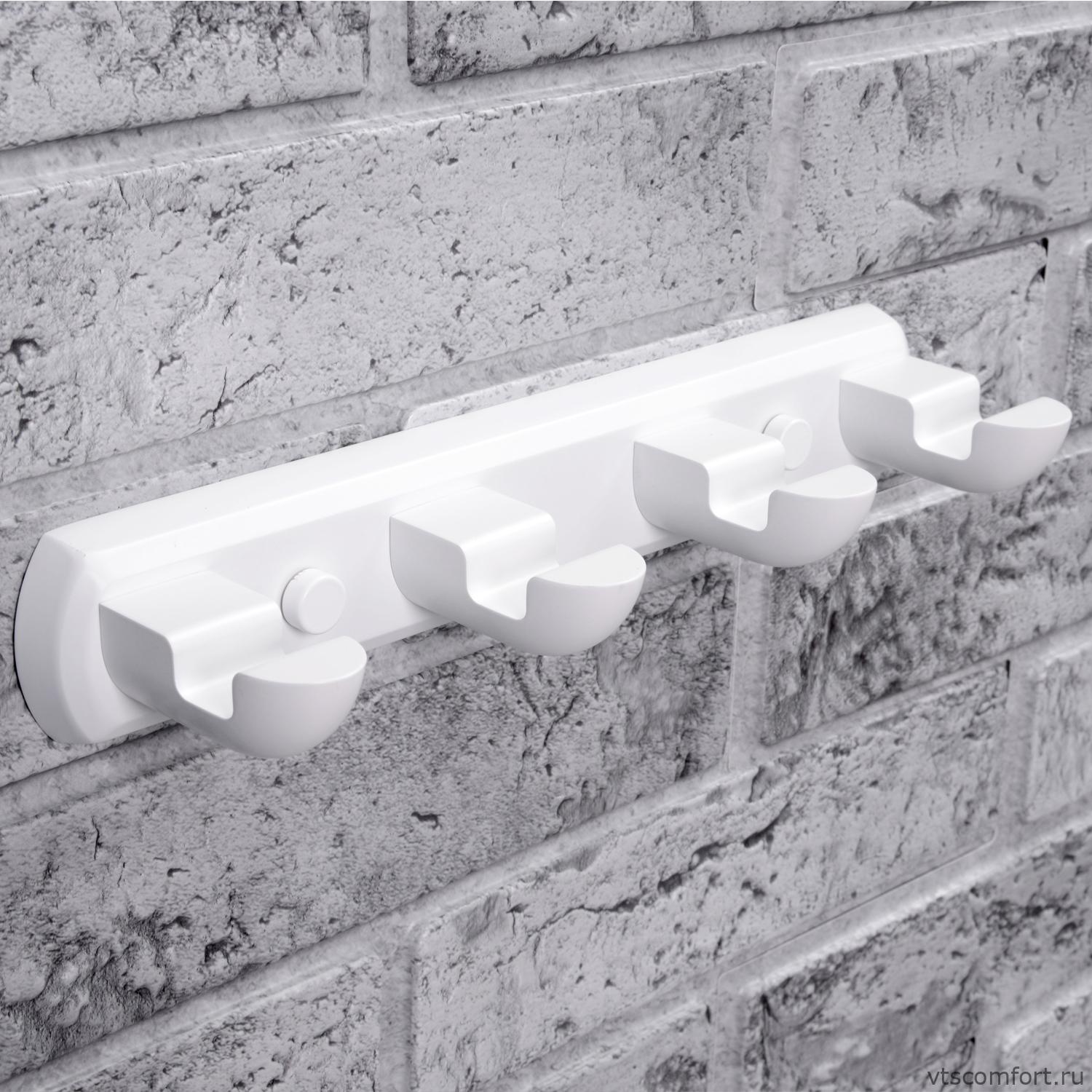 Фото WasserKraft Kammel K-8374WHITE Кронштейн настенный 4 крючка Изображение WasserKraft Kammel K-8374WHITE Кронштейн настенный 4 крючка