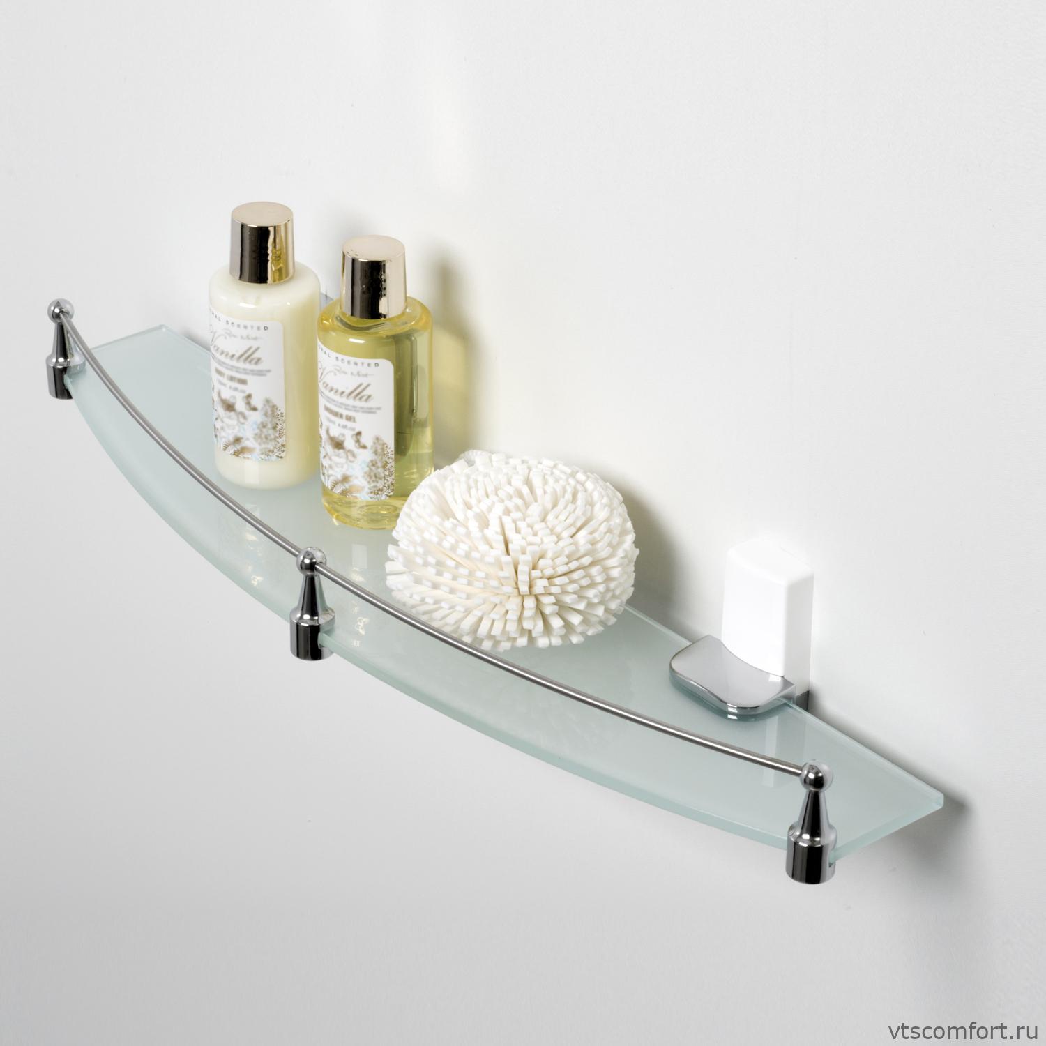 Фото WasserKraft Leine K-5044WHITE (ранее К-5024WHITE) Полка стеклянная с бортиком Изображение WasserKraft Leine K-5044WHITE (ранее К-5024WHITE) Полка стеклянная с бортиком