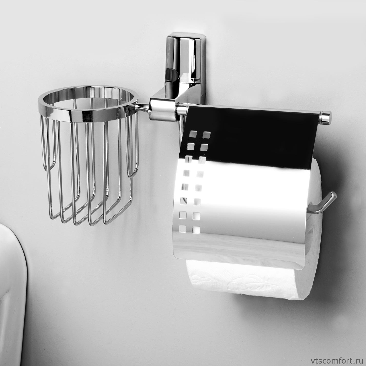 Фото WasserKraft Leine K-5059 Держатель туалетной бумаги и освежителя Изображение WasserKraft Leine K-5059 Держатель туалетной бумаги и освежителя