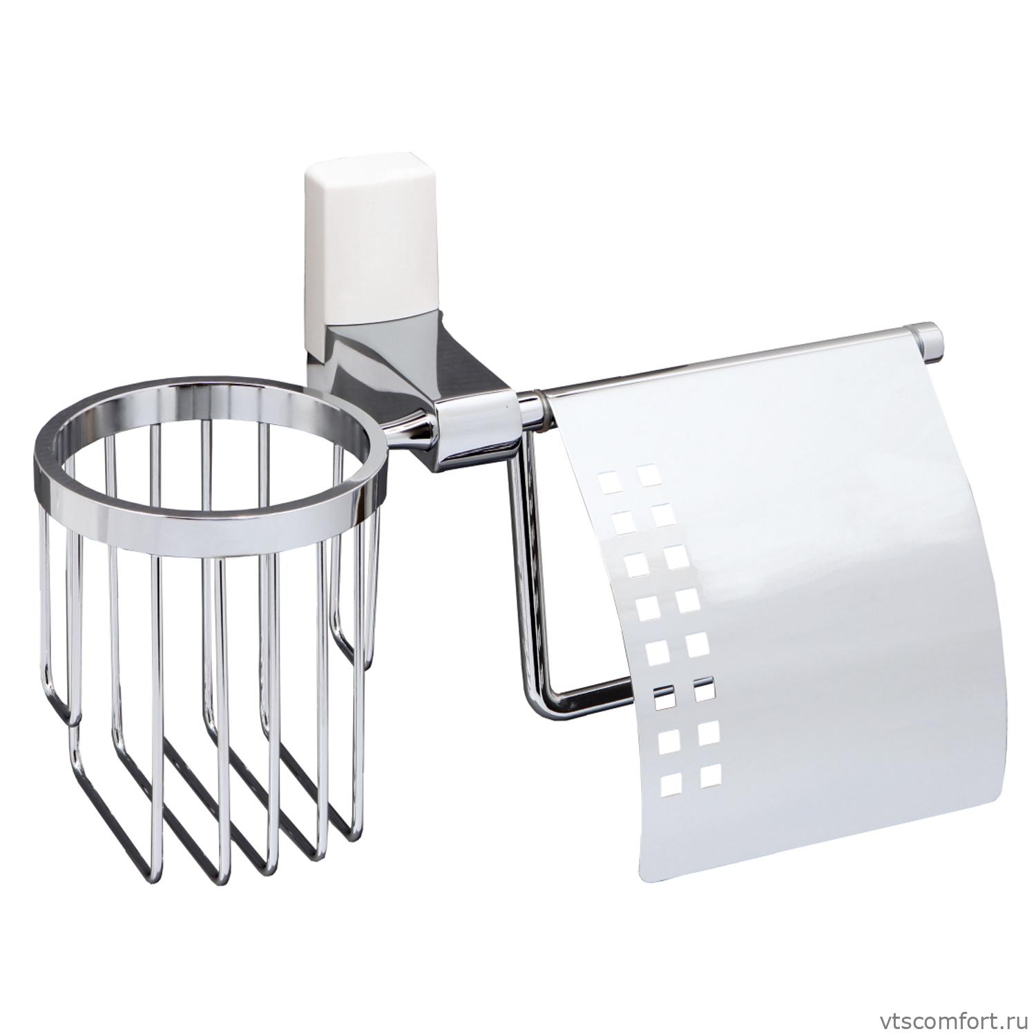 Фото WasserKraft Leine K-5059WHITE Держатель туалетной бумаги и освежителя Изображение WasserKraft Leine K-5059WHITE Держатель туалетной бумаги и освежителя