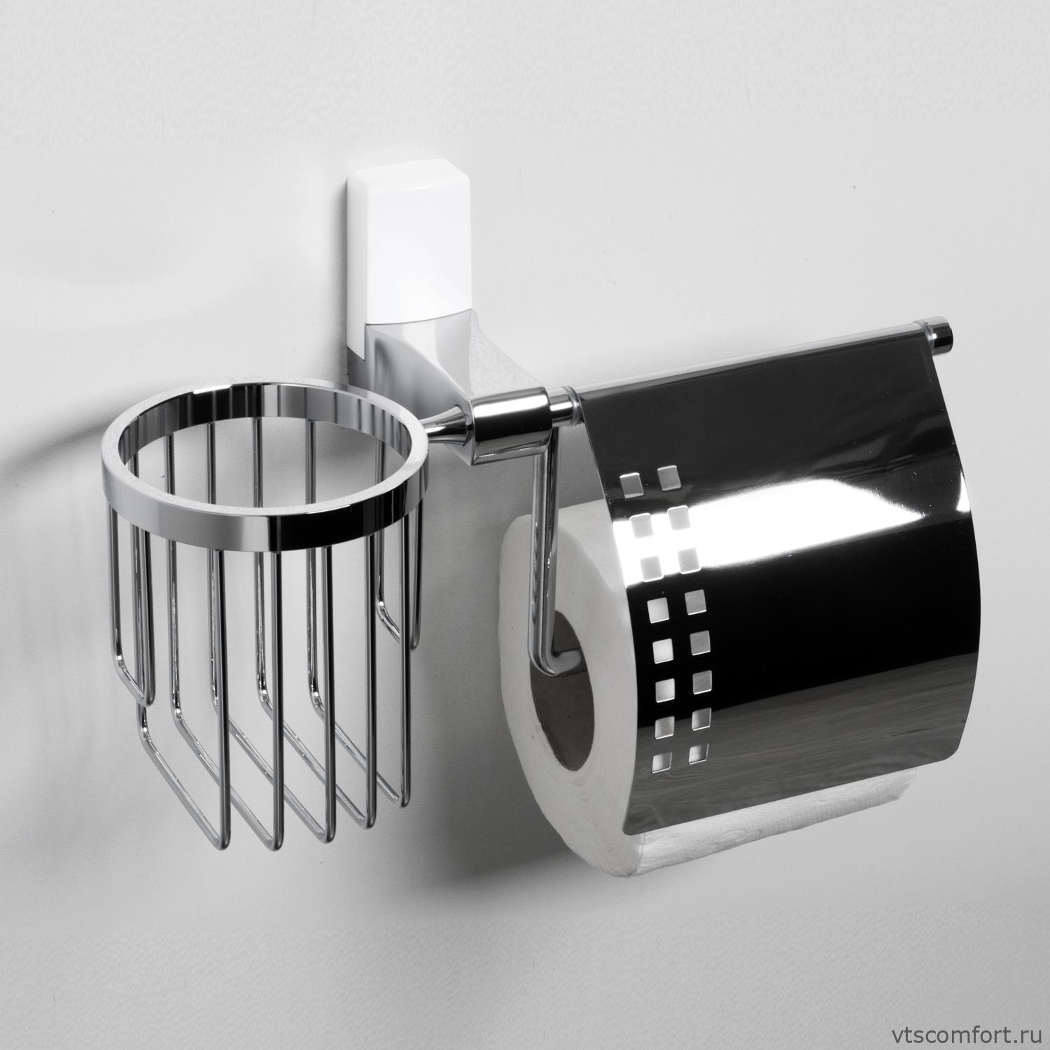 Фото WasserKraft Leine K-5059WHITE Держатель туалетной бумаги и освежителя Изображение WasserKraft Leine K-5059WHITE Держатель туалетной бумаги и освежителя