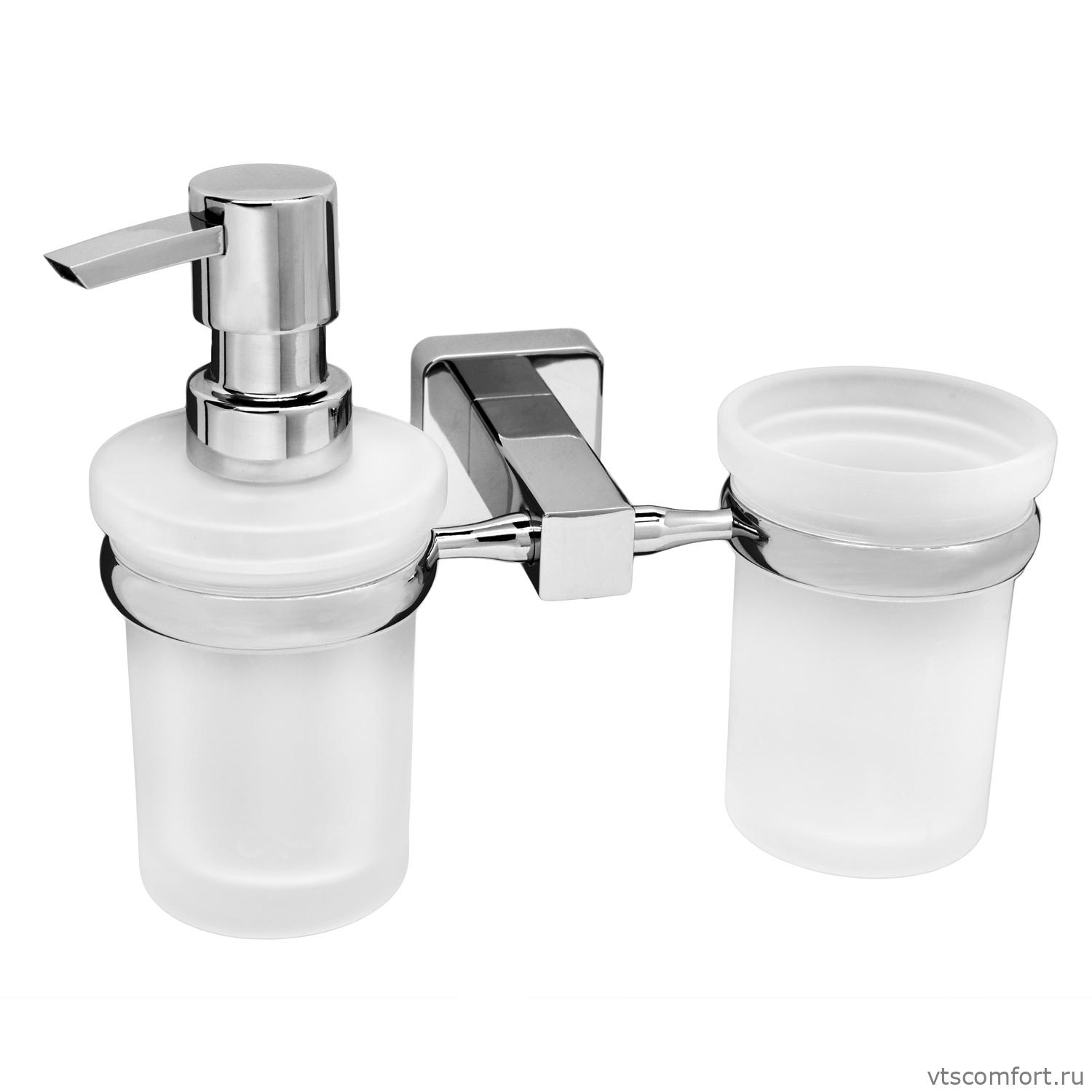Фото WasserKraft Lippe K-6589 Держатель стакана и дозатора Изображение WasserKraft Lippe K-6589 Держатель стакана и дозатора