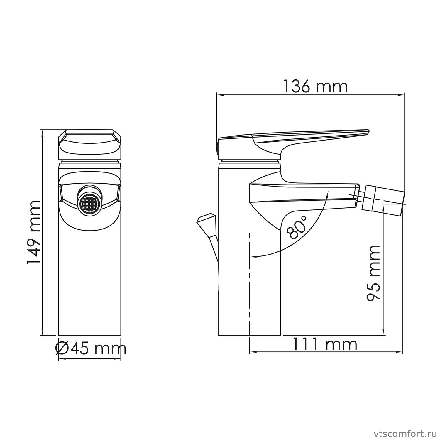 Фото WasserKraft Lopau 3206 Смеситель для биде Изображение WasserKraft Lopau 3206 Смеситель для биде