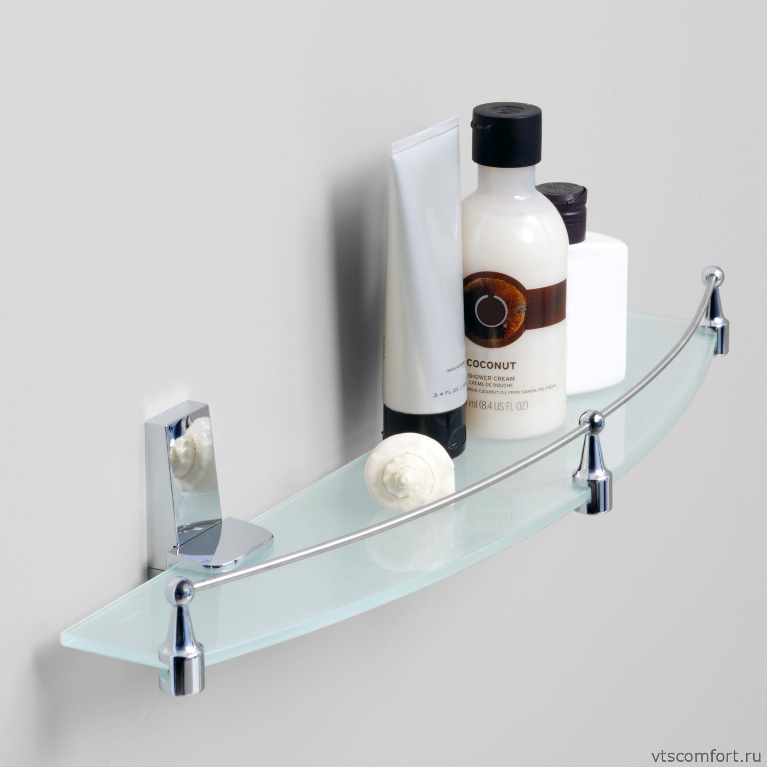 Фото WasserKraft Lopau K-6044 Полка стеклянная с бортиком Изображение WasserKraft Lopau K-6044 Полка стеклянная с бортиком