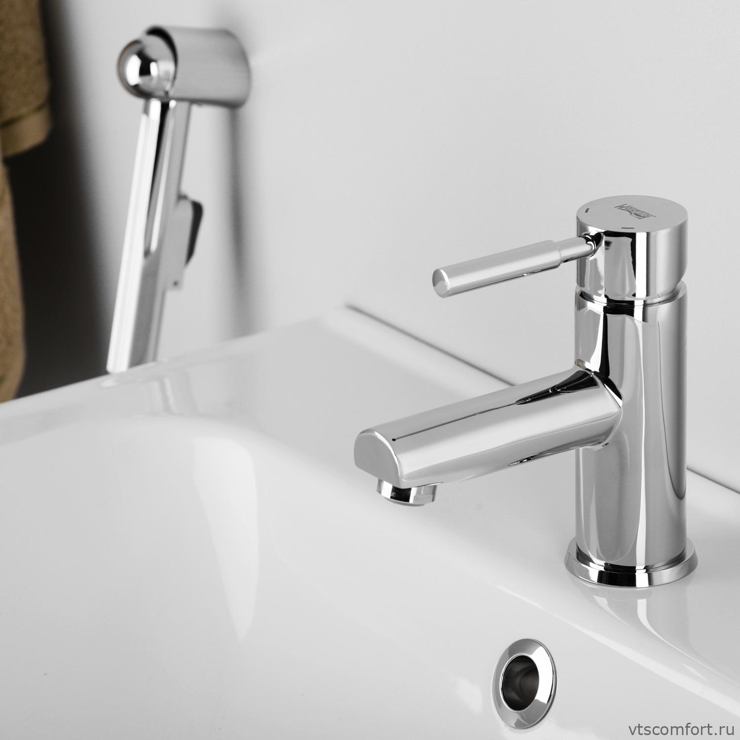 Фото WasserKraft Main 4108 Смеситель для умывальника с гигиенической лейкой Изображение WasserKraft Main 4108 Смеситель для умывальника с гигиенической лейкой