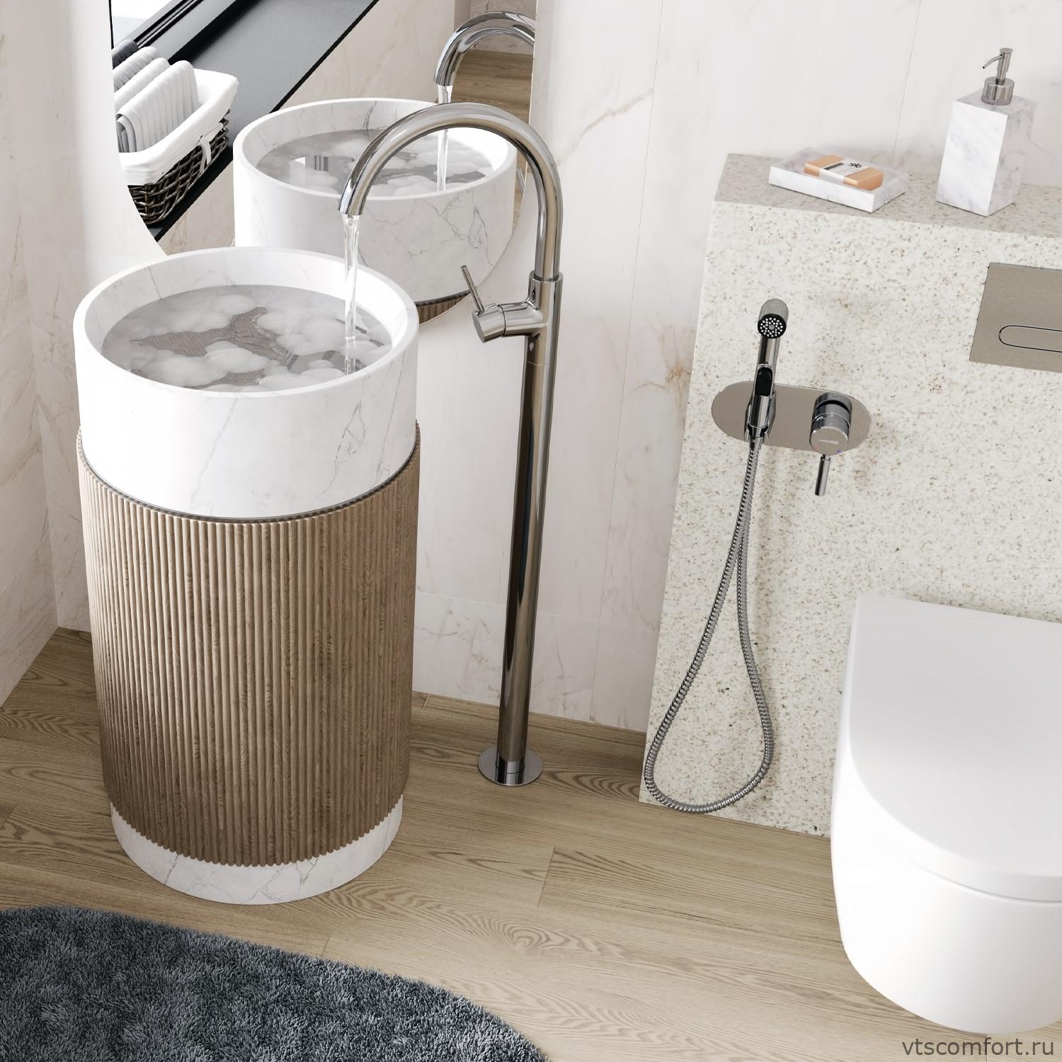 Фото WasserKraft Main 4153 Напольный смеситель для раковины Изображение WasserKraft Main 4153 Напольный смеситель для раковины