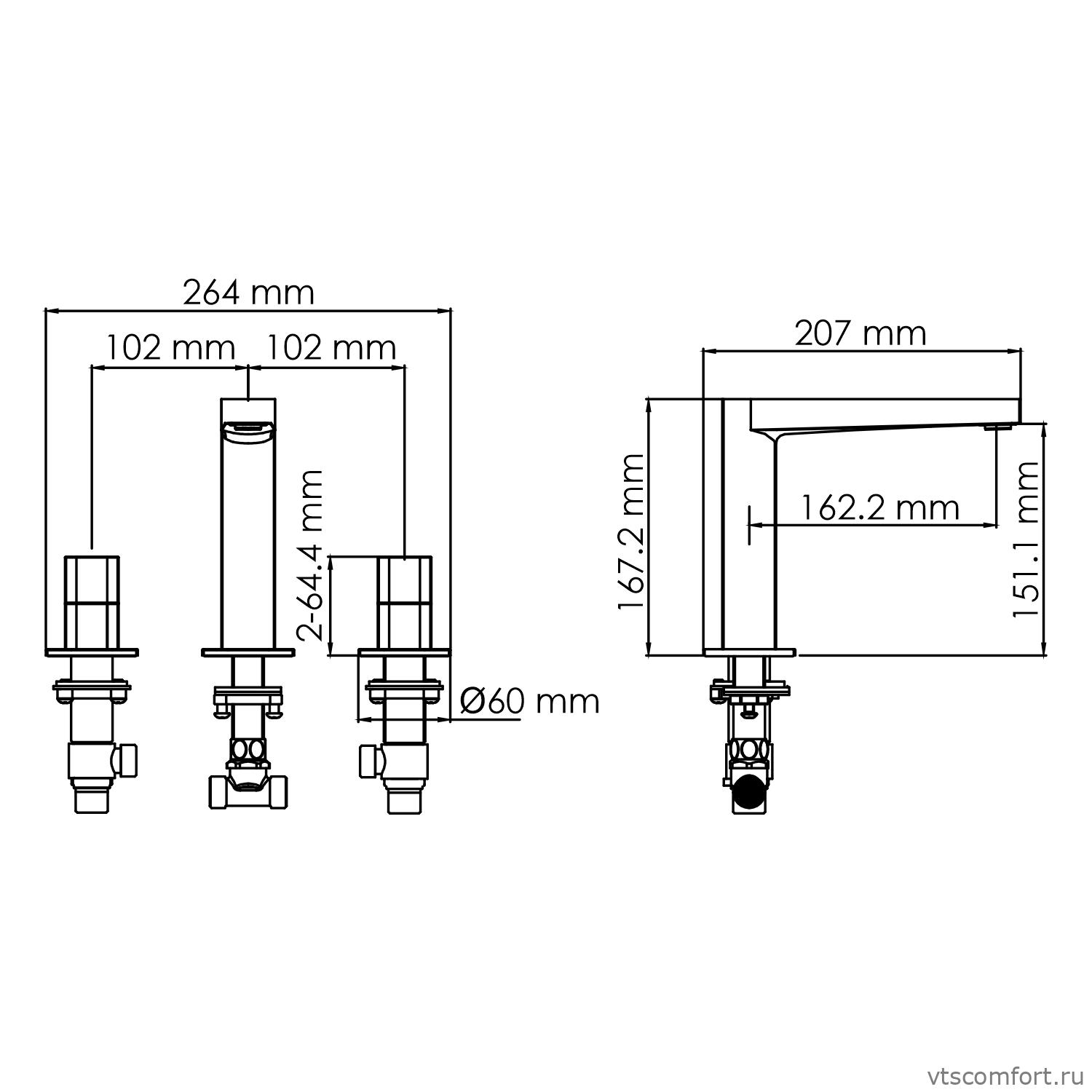 Фото WasserKraft Naab 8635 Встраиваемый смеситель для умывальника Изображение WasserKraft Naab 8635 Встраиваемый смеситель для умывальника