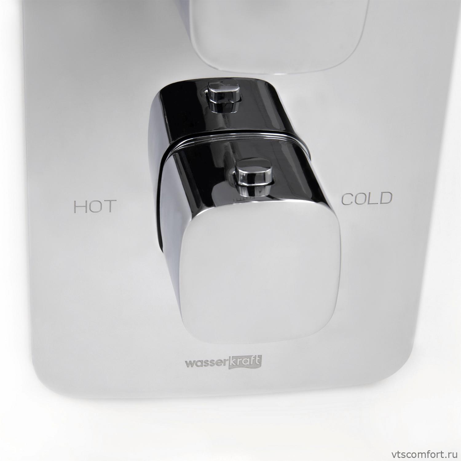 Фото WasserKraft Naab 8644 Thermo Смеситель для ванны и душа с термостатом Изображение WasserKraft Naab 8644 Thermo Смеситель для ванны и душа с термостатом