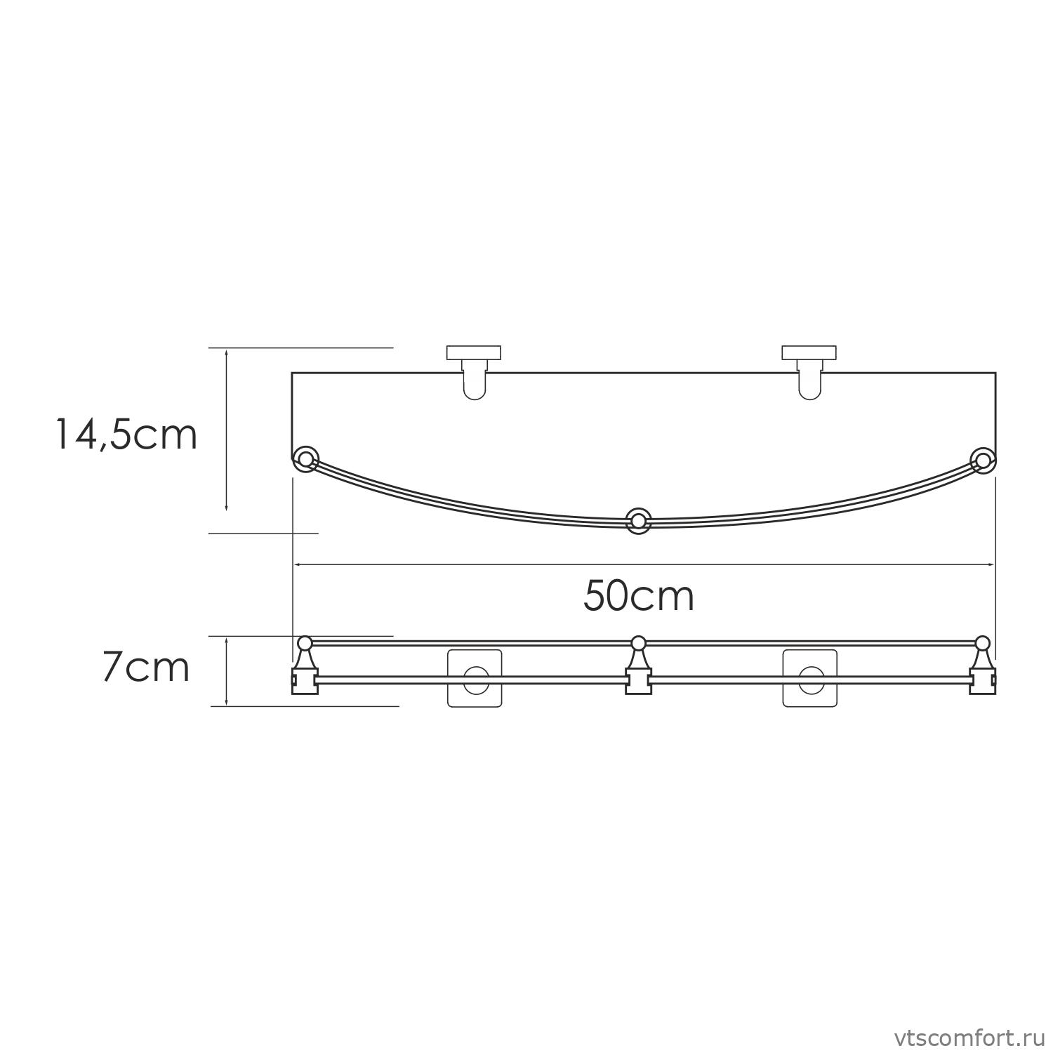 Фото WasserKraft Rhin K-8744 Полка стеклянная с бортиком Изображение WasserKraft Rhin K-8744 Полка стеклянная с бортиком