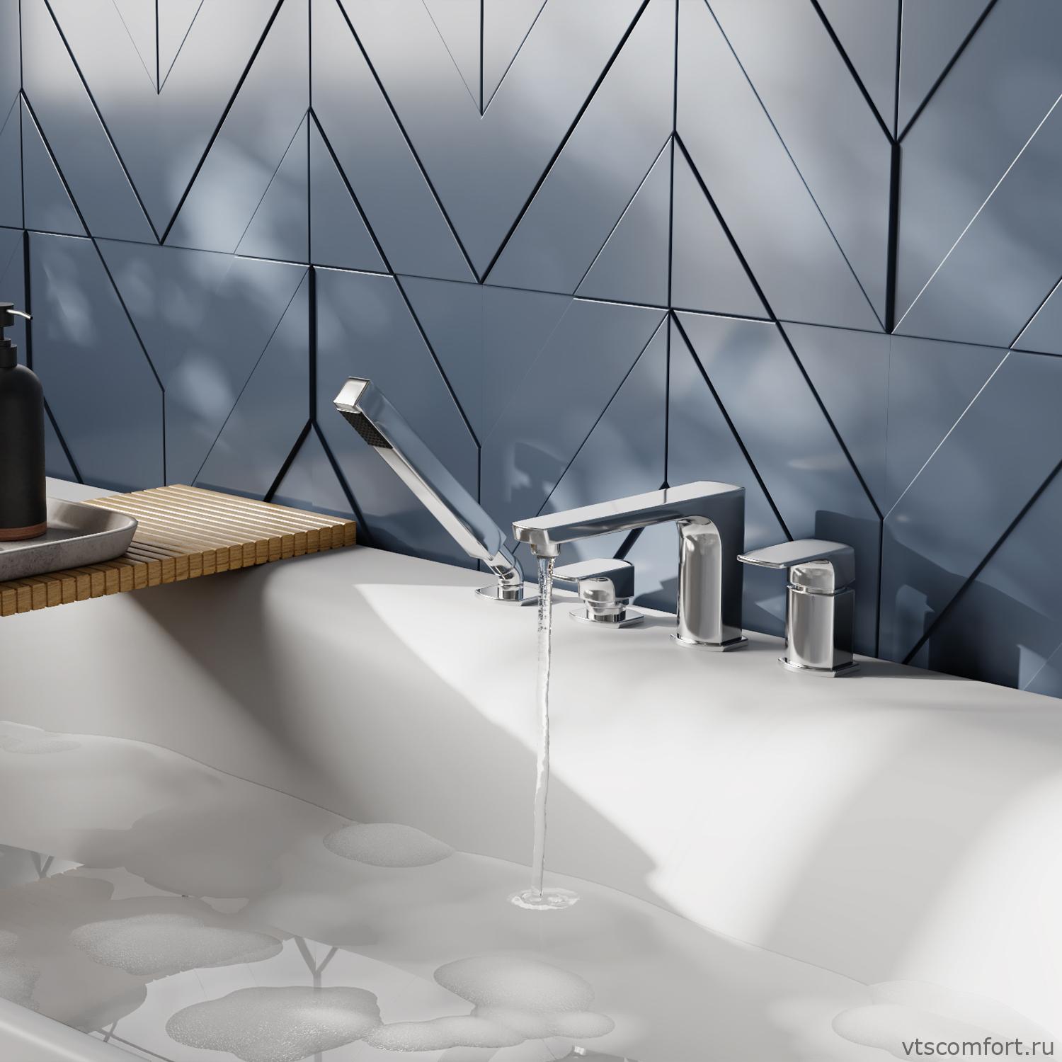 Фото WasserKraft Salm 2755 Смеситель на борт ванны 4 отверстия Изображение WasserKraft Salm 2755 Смеситель на борт ванны 4 отверстия