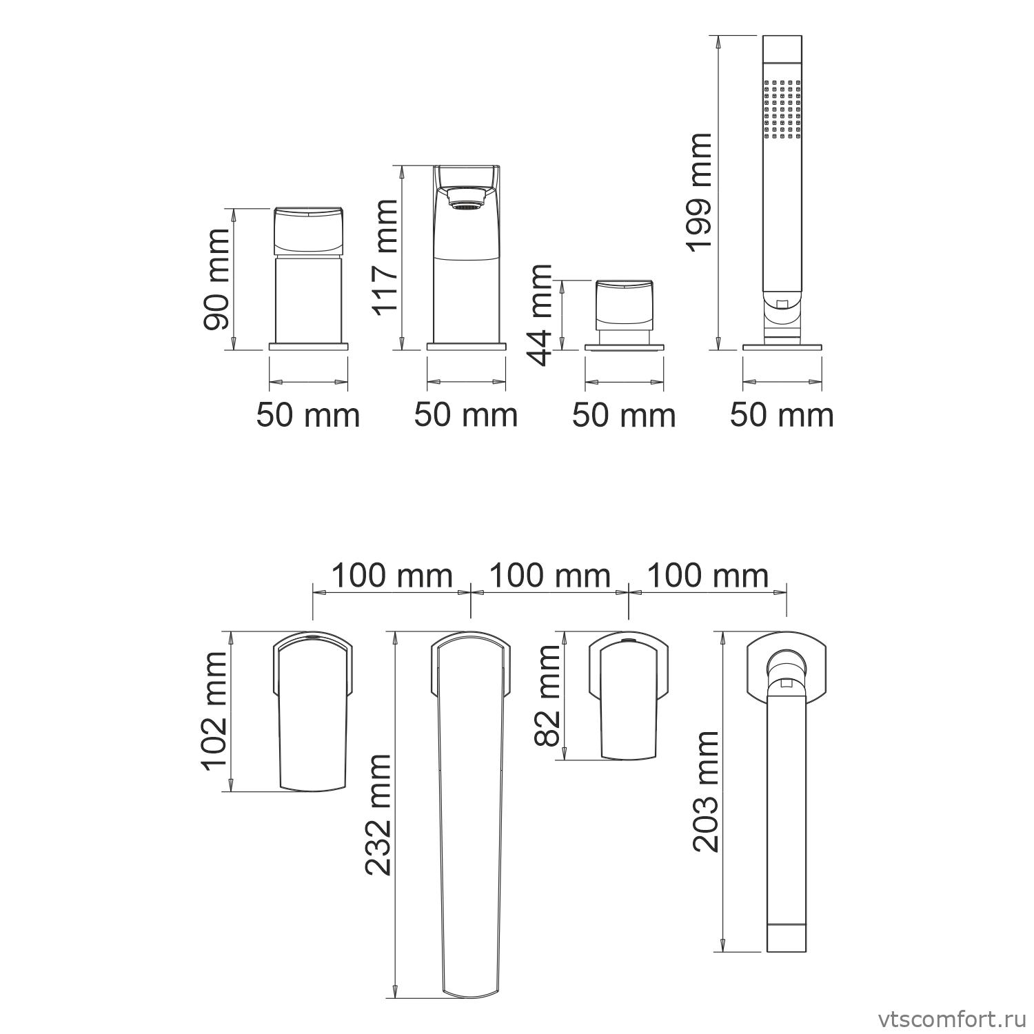 Фото WasserKraft Salm 2755 Смеситель на борт ванны 4 отверстия Изображение WasserKraft Salm 2755 Смеситель на борт ванны 4 отверстия