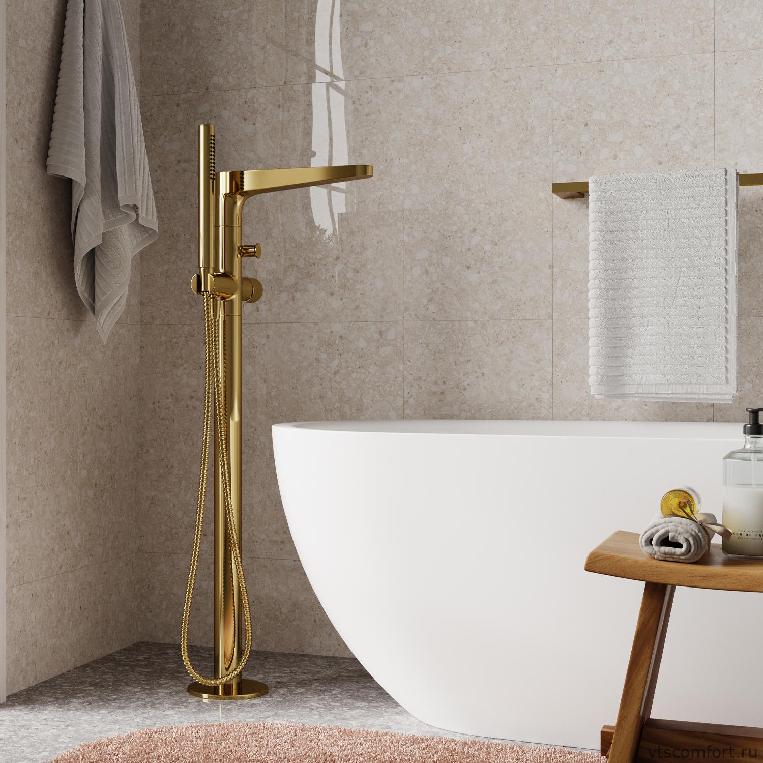 Фото WasserKraft Sauer 7121 Напольный смеситель для ванны Изображение WasserKraft Sauer 7121 Напольный смеситель для ванны