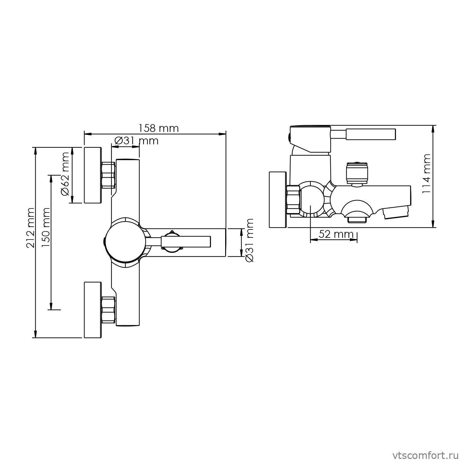 Фото WasserKraft Wern 4201 Смеситель для ванны с коротким изливом Изображение WasserKraft Wern 4201 Смеситель для ванны с коротким изливом