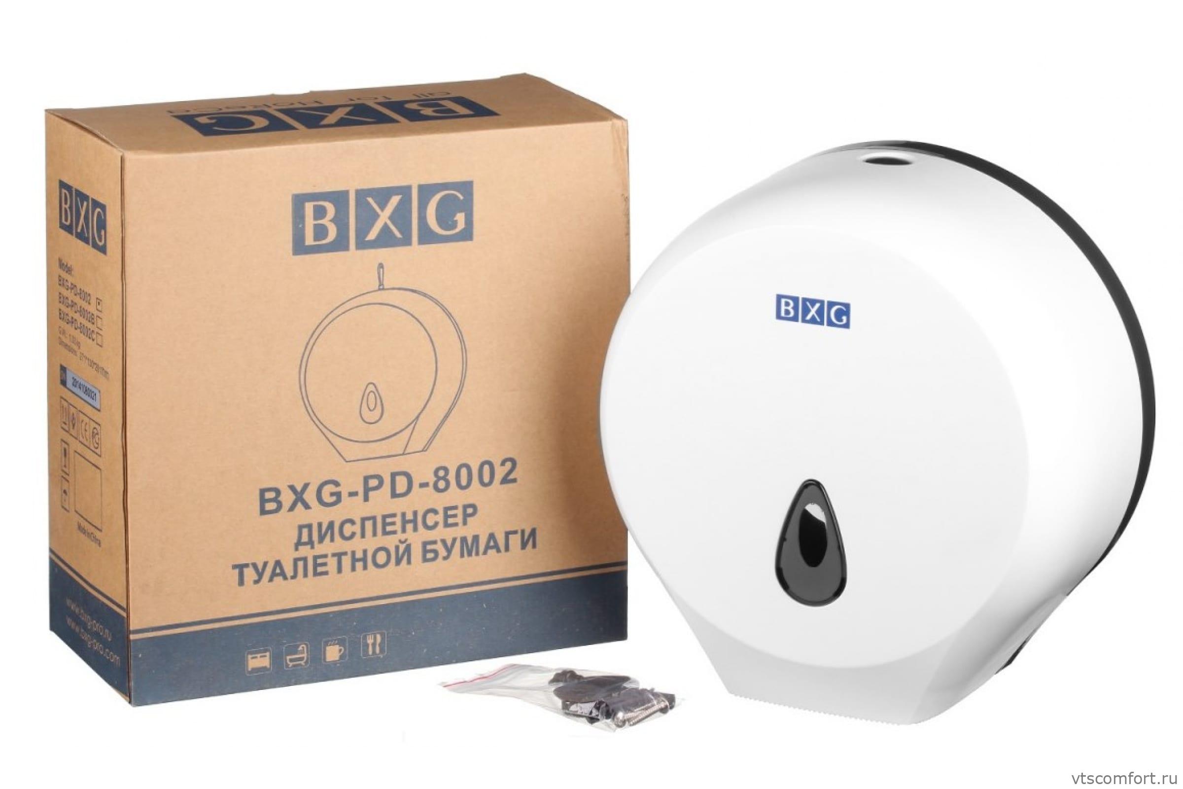 Фото Диспенсер туалетной бумаги BXG-PD-8002 белый пластик Изображение Диспенсер туалетной бумаги BXG-PD-8002 белый пластик