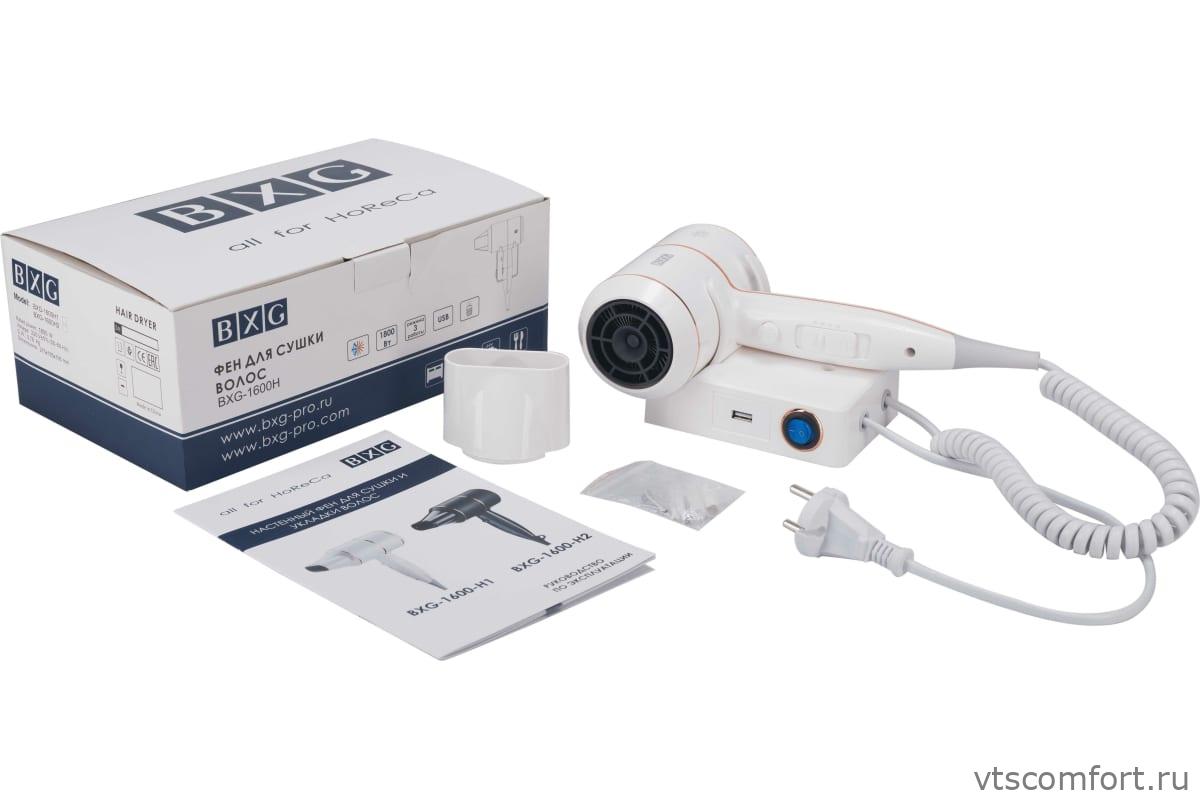 Фото BXG-1600H1 фен для волос 1800Вт белый настенный Изображение BXG-1600H1 фен для волос 1800Вт белый настенный