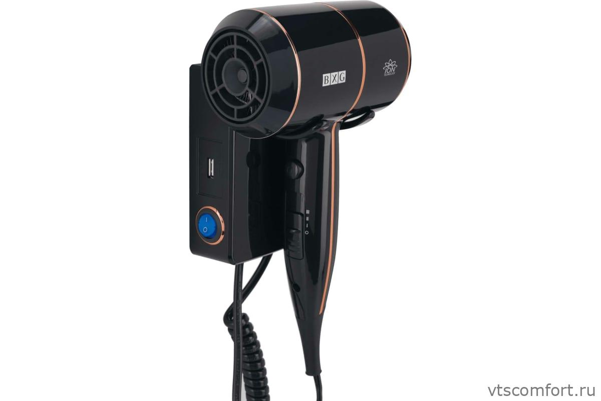 Фото BXG-1600H2 фен для волос 1800Вт черный настенный Изображение BXG-1600H2 фен для волос 1800Вт черный настенный