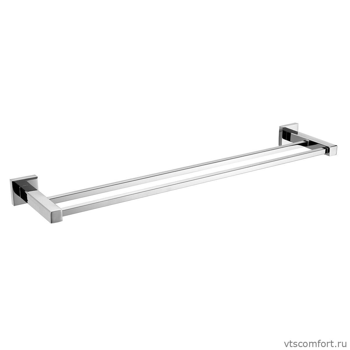 Фото Держатель для полотенец двойной Ksitex BA-1113S-60 глянцевый хром Изображение Держатель для полотенец двойной Ksitex BA-1113S-60 глянцевый хром