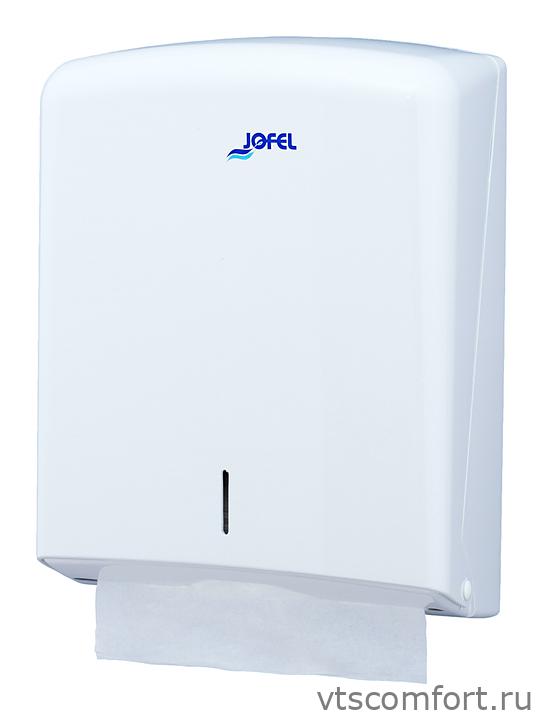 Фото Диспенсер для бумажных полотенец Jofel AH33000 белый пластик Изображение Диспенсер для бумажных полотенец Jofel AH33000 белый пластик