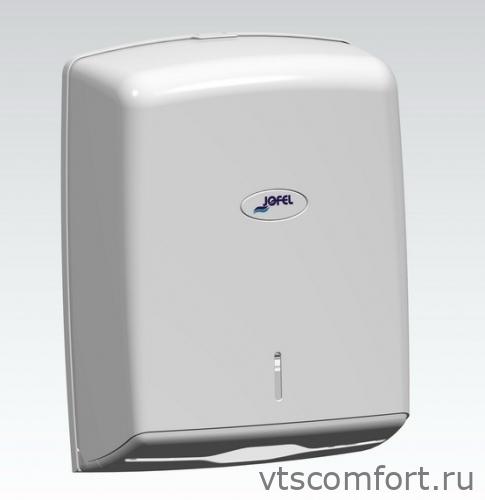 Фото Диспенсер для бумажных полотенец Jofel AH37000 белый пластик Изображение Диспенсер для бумажных полотенец Jofel AH37000 белый пластик