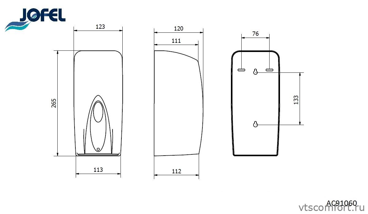 Фото Дозатор для пенного мыла Jofel AC91060 1000 мл сенсорный Изображение Дозатор для пенного мыла Jofel AC91060 1000 мл сенсорный