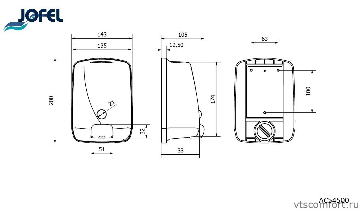 Фото Дозатор для жидкого мыла Jofel AC54500 1000 мл глянцевая сталь Изображение Дозатор для жидкого мыла Jofel AC54500 1000 мл глянцевая сталь