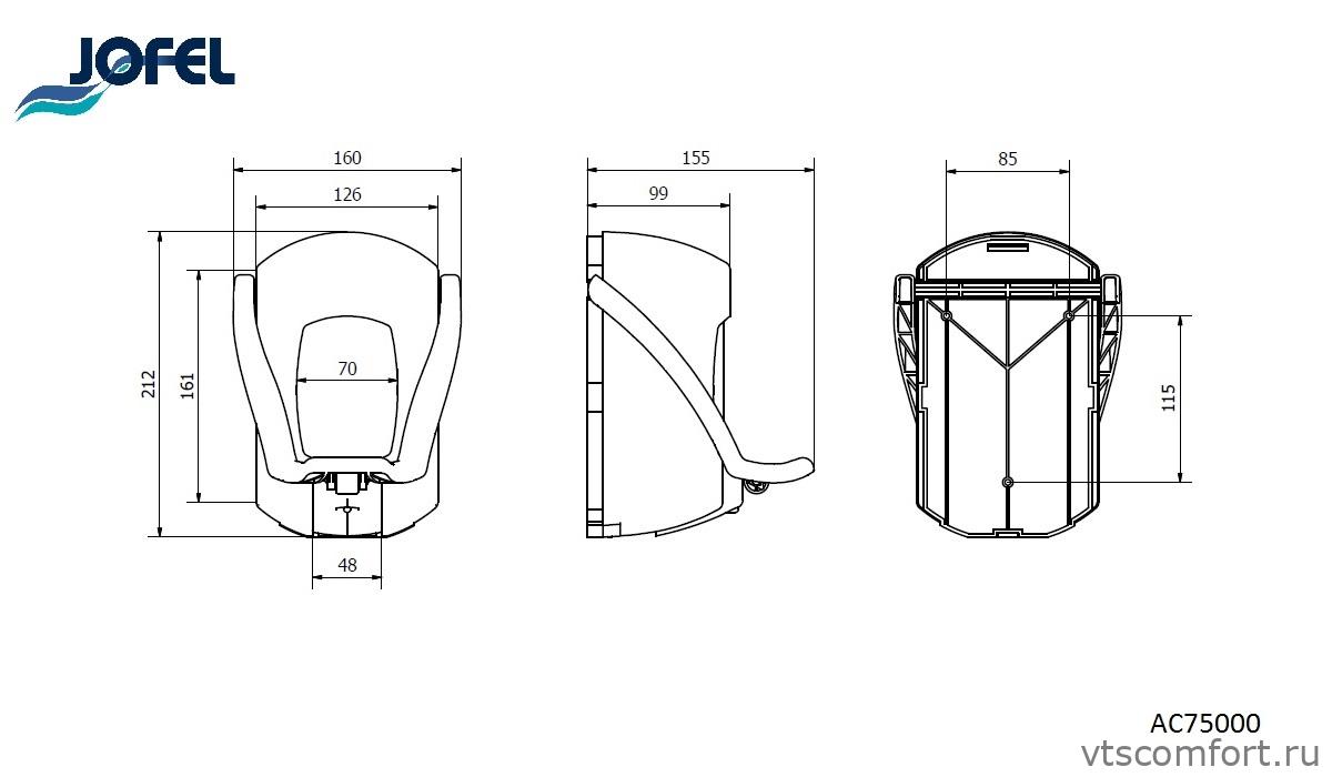 Фото Дозатор для жидкого мыла Jofel AC79500 900 мл локтевой белый Изображение Дозатор для жидкого мыла Jofel AC79500 900 мл локтевой белый