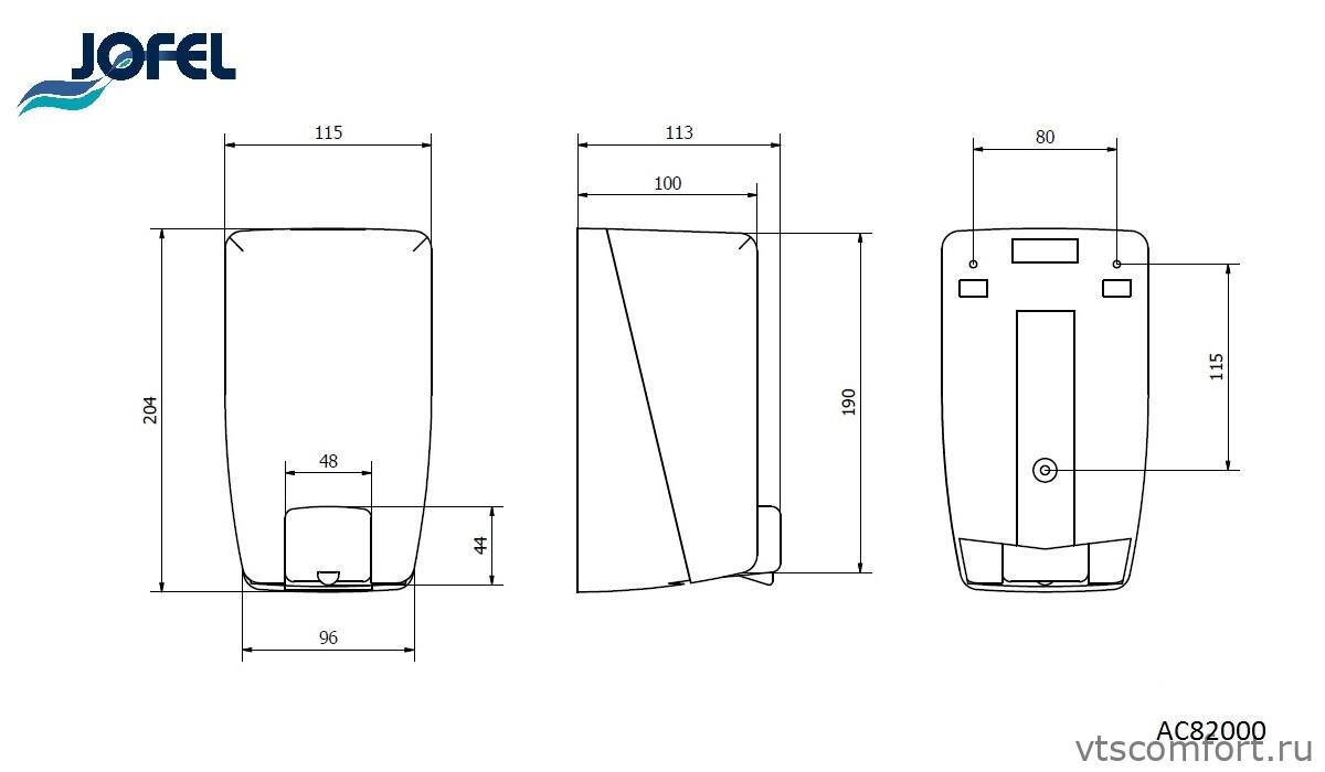 Фото Дозатор для жидкого мыла Jofel AC82000 1000 мл наливной Изображение Дозатор для жидкого мыла Jofel AC82000 1000 мл наливной