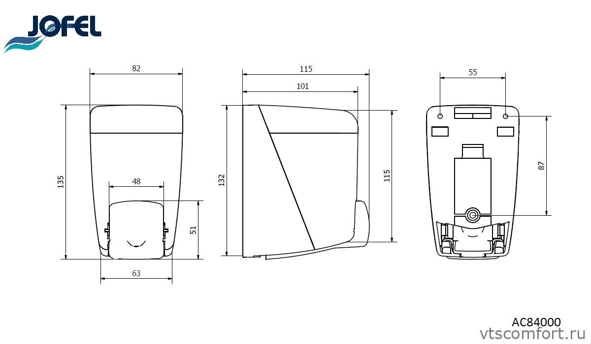 Фото Дозатор для жидкого мыла Jofel AC84000 400 мл наливной Изображение Дозатор для жидкого мыла Jofel AC84000 400 мл наливной