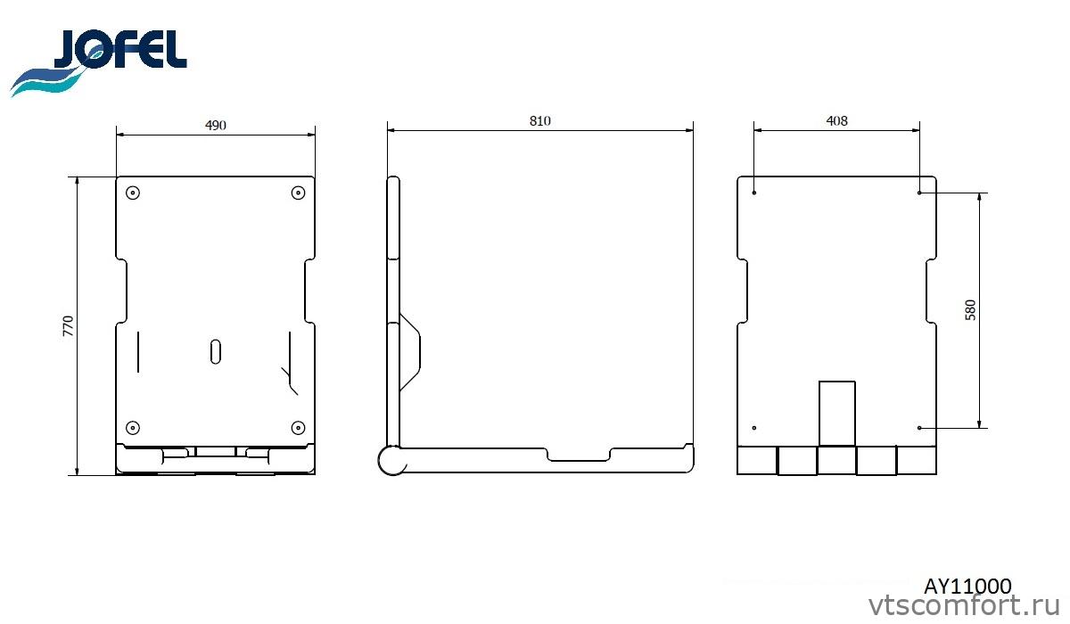 Фото Jofel AY11000 пеленальный стол настенный вертикальный Изображение Jofel AY11000 пеленальный стол настенный вертикальный