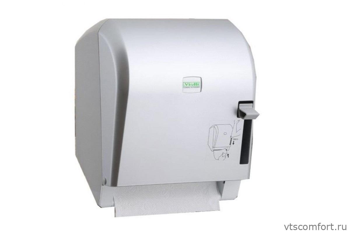 Фото Диспенсер рулонных полотенец с ручным обрезанием бумаги Vialli K8M матовый хром Изображение Диспенсер рулонных полотенец с ручным обрезанием бумаги Vialli K8M матовый хром