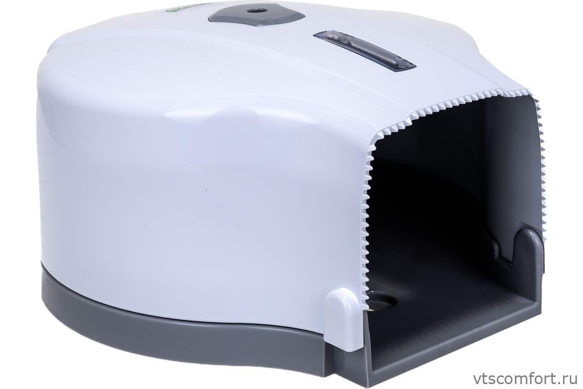 Фото Диспенсер туалетной бумаги Vialli MJ1 мини белый пластик Изображение Диспенсер туалетной бумаги Vialli MJ1 мини белый пластик