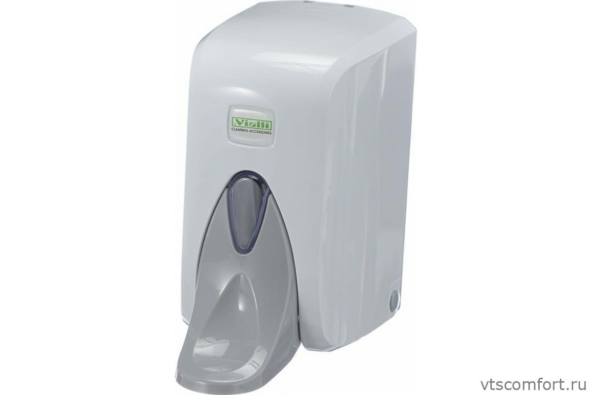Фото Дозатор жидкого мыла локтевой Vialli S5M 500мл белый пластик Изображение Дозатор жидкого мыла локтевой Vialli S5M 500мл белый пластик